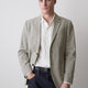 Houndstooth Linen-Blend Blazer