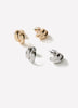 Silver and Golden Double Hoops - 2 Pairs
