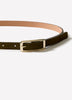Slim Suede Belt with Square Buckle
