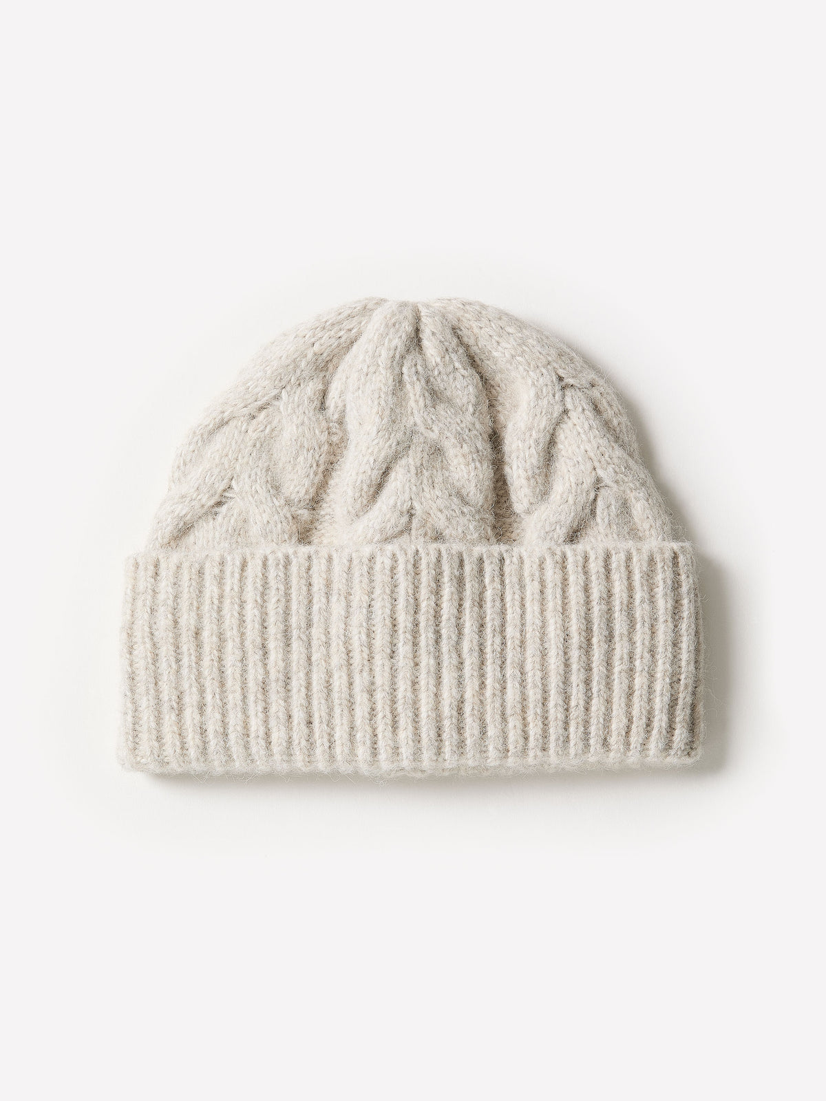 Cable Knit Beanie Wool Blend