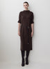 3/4-Sleeve Mock-Neck Belted Midi Dress