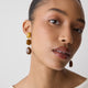 Earrings with Resin-Stone Pendants