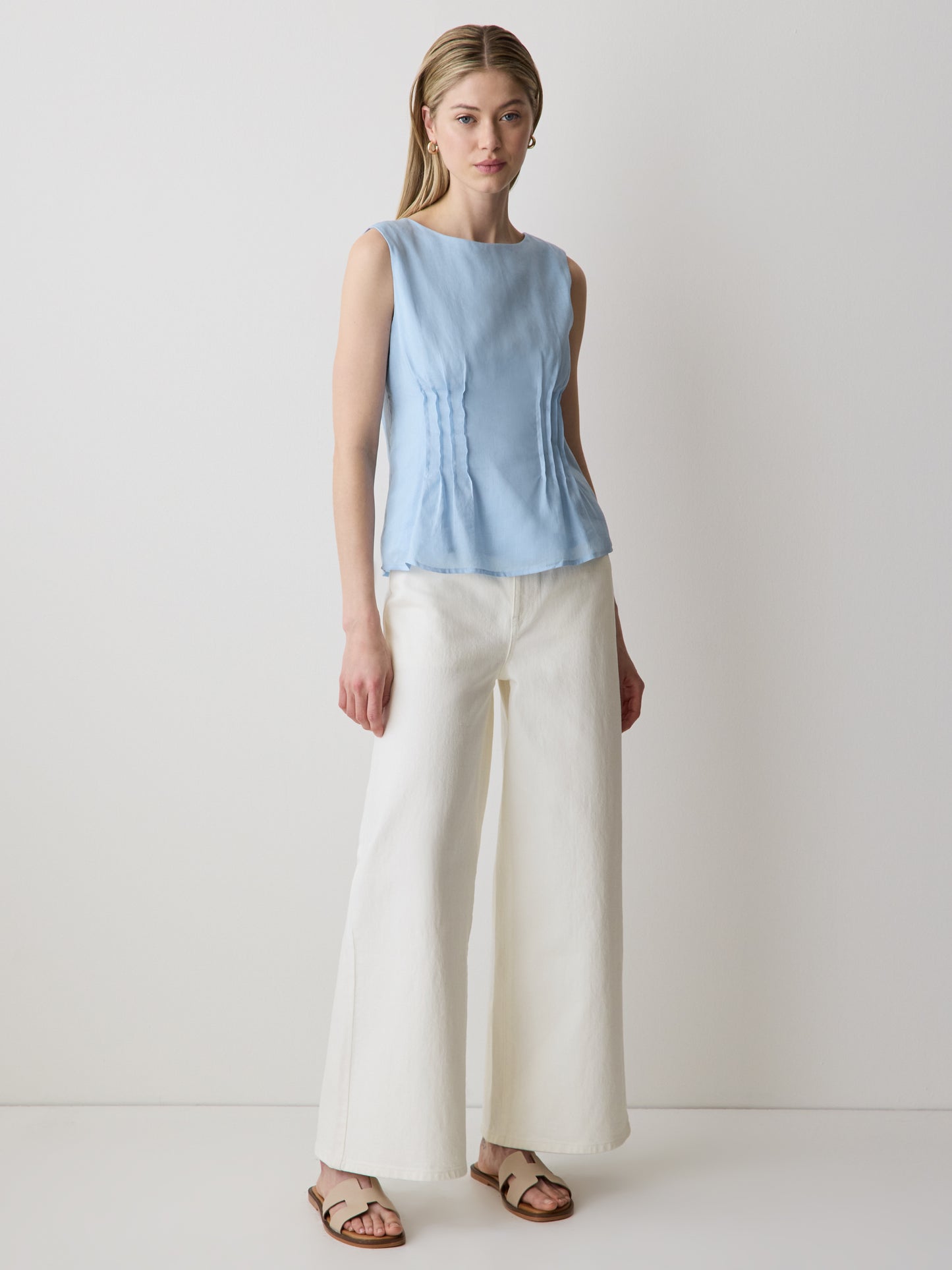 Woven Blouse Ramie Lyocell Blend