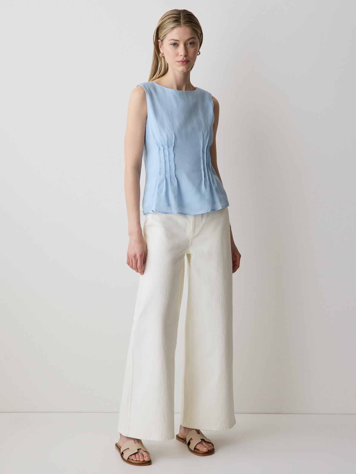 Woven Blouse Ramie Lyocell Blend