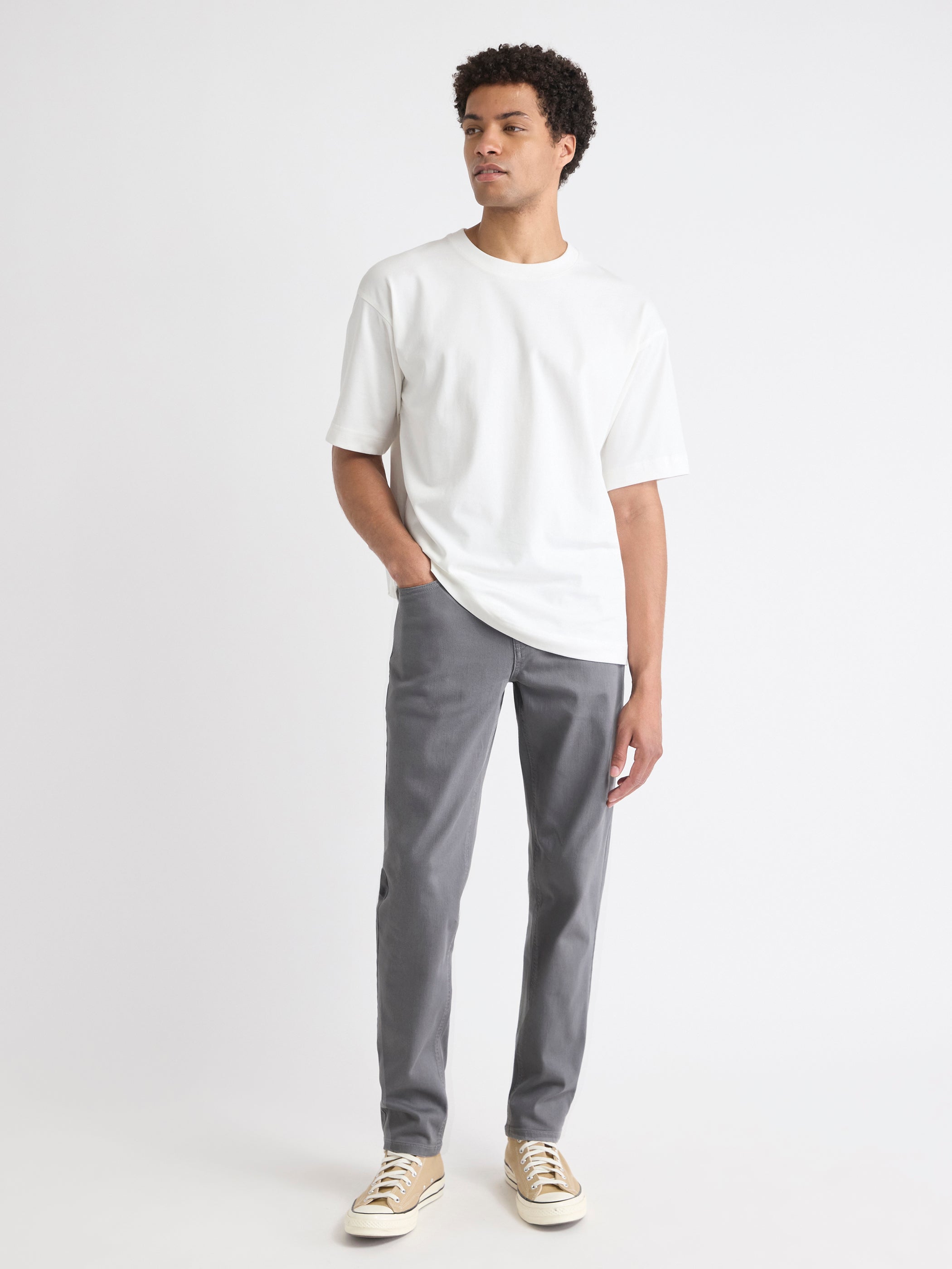 T-Shirt Ample à Manches Courtes et Col Rond