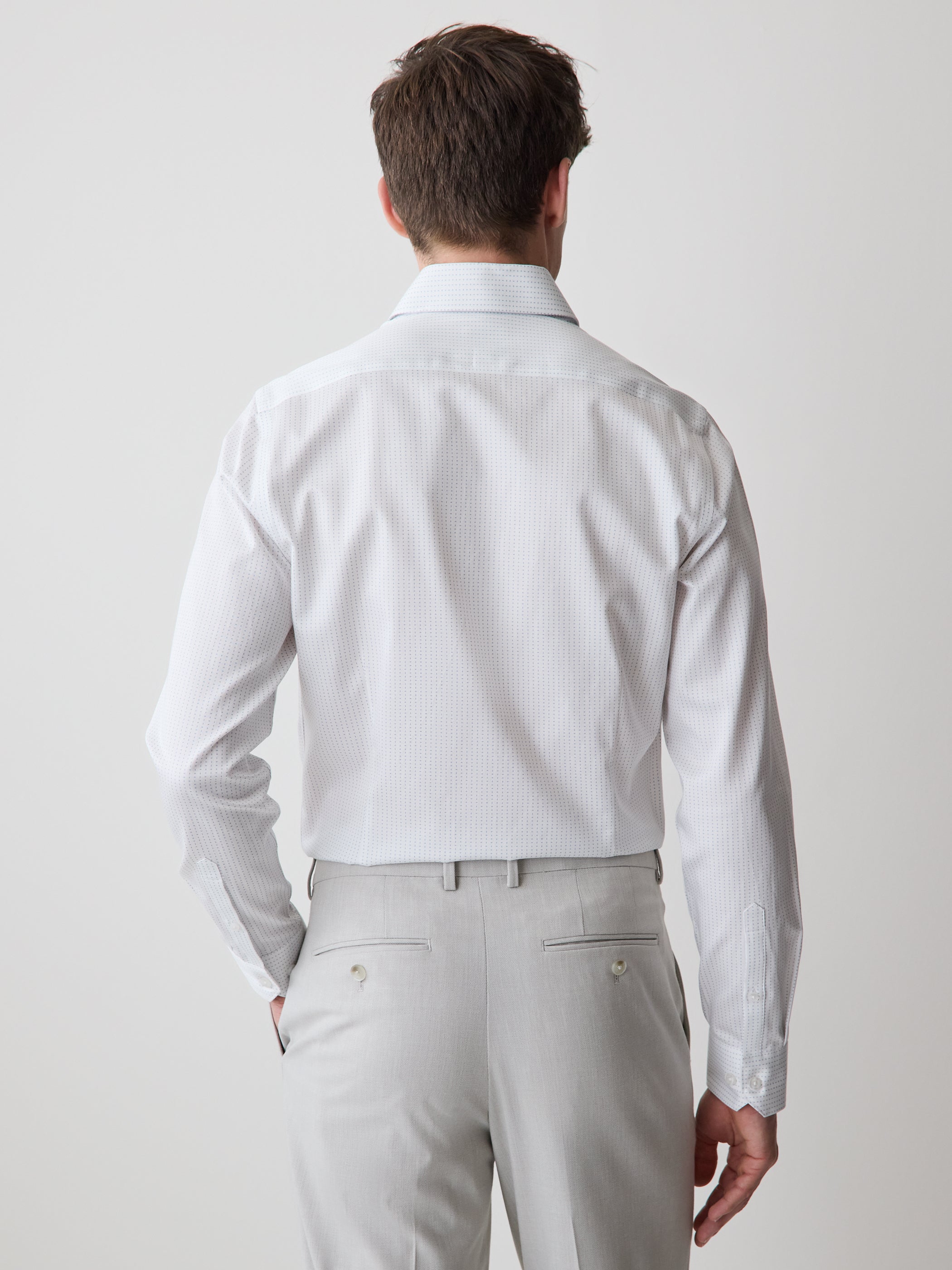 Slim-Fit Dress Shirt with Micro Dots