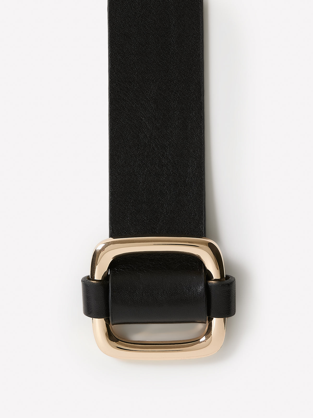 Leather Belt with Large Buckle