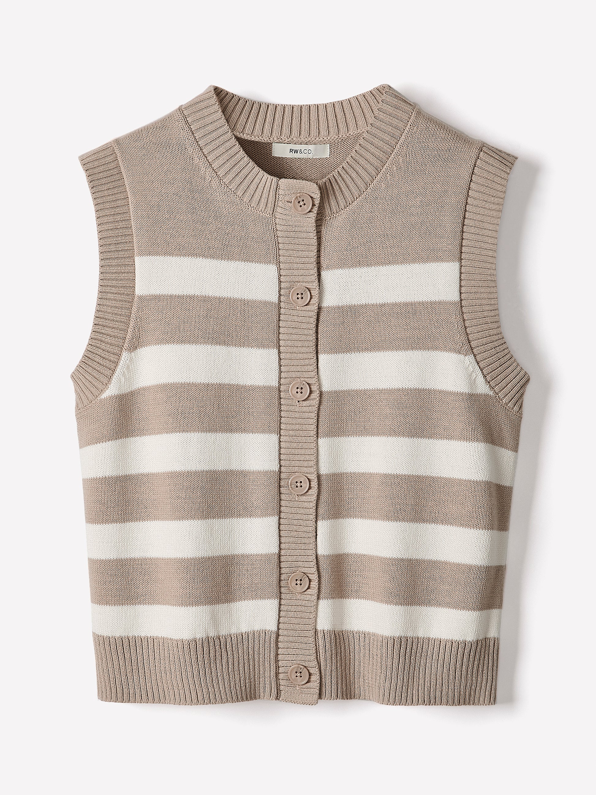 Sleeveless Crew-Neck Sweater Vest