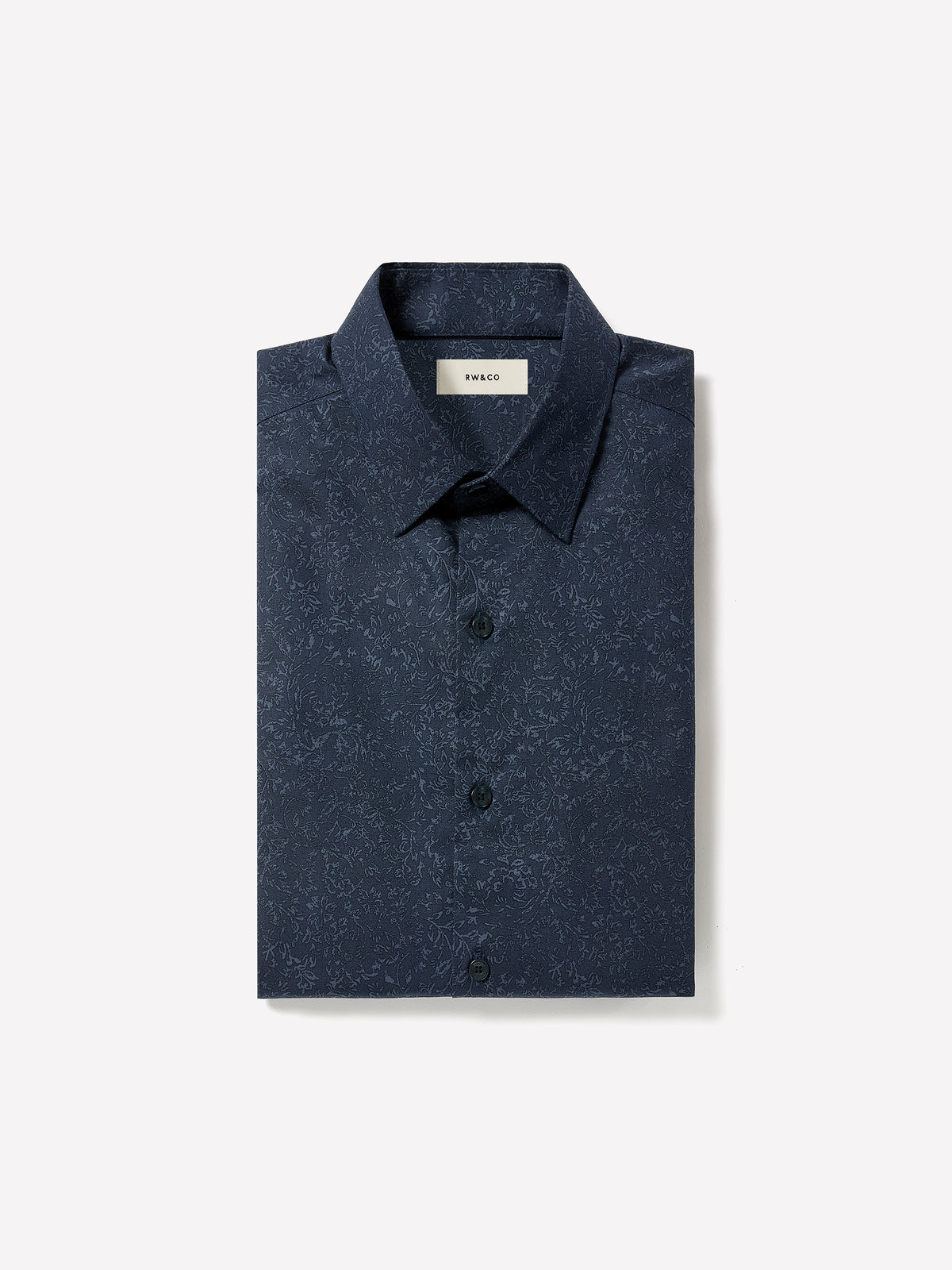 Slim-Fit Dress Shirt with Abstract Floral Pattern