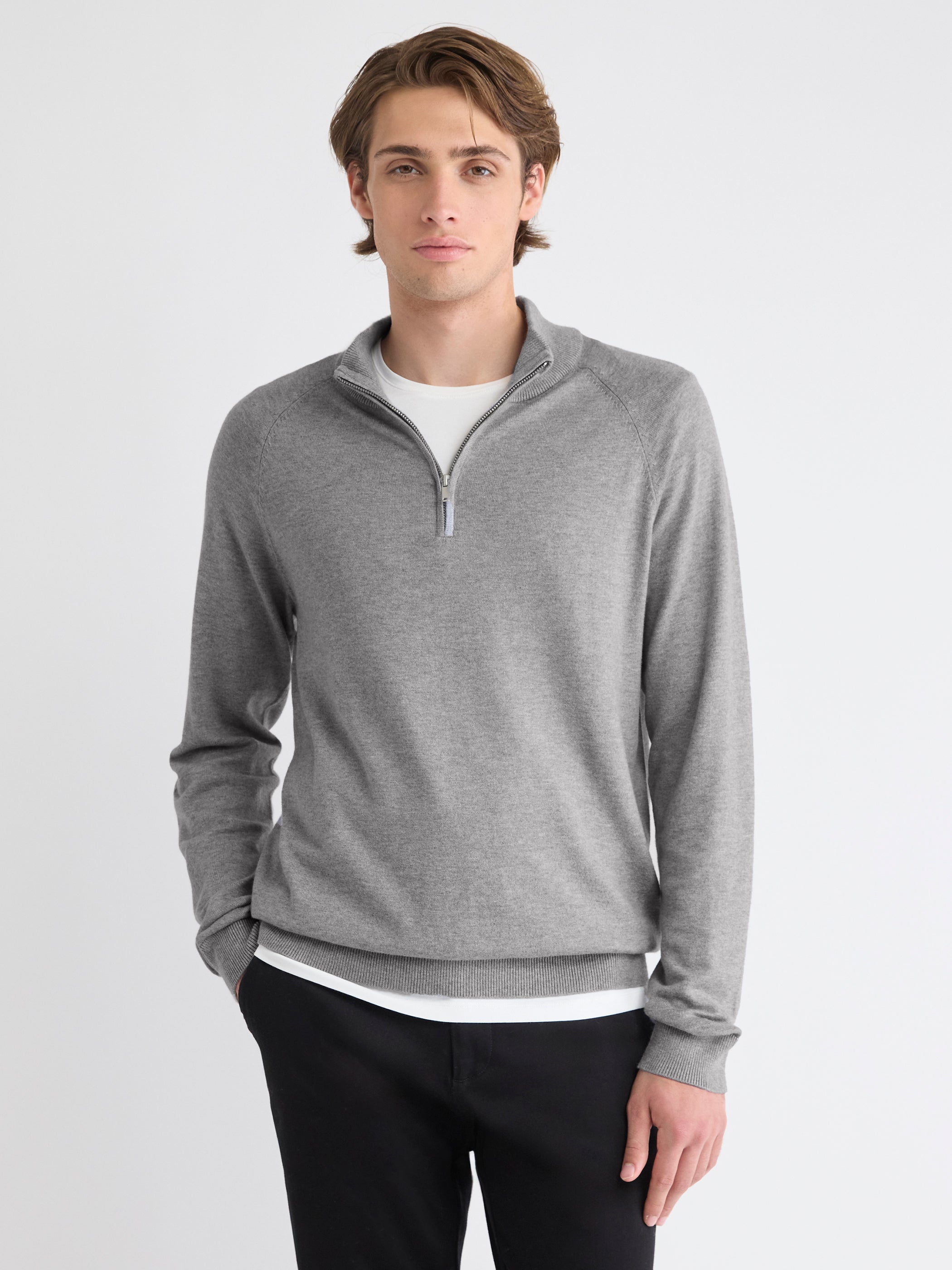 Long-Sleeve Half-Zip Mock-Neck Sweater | RW&CO.