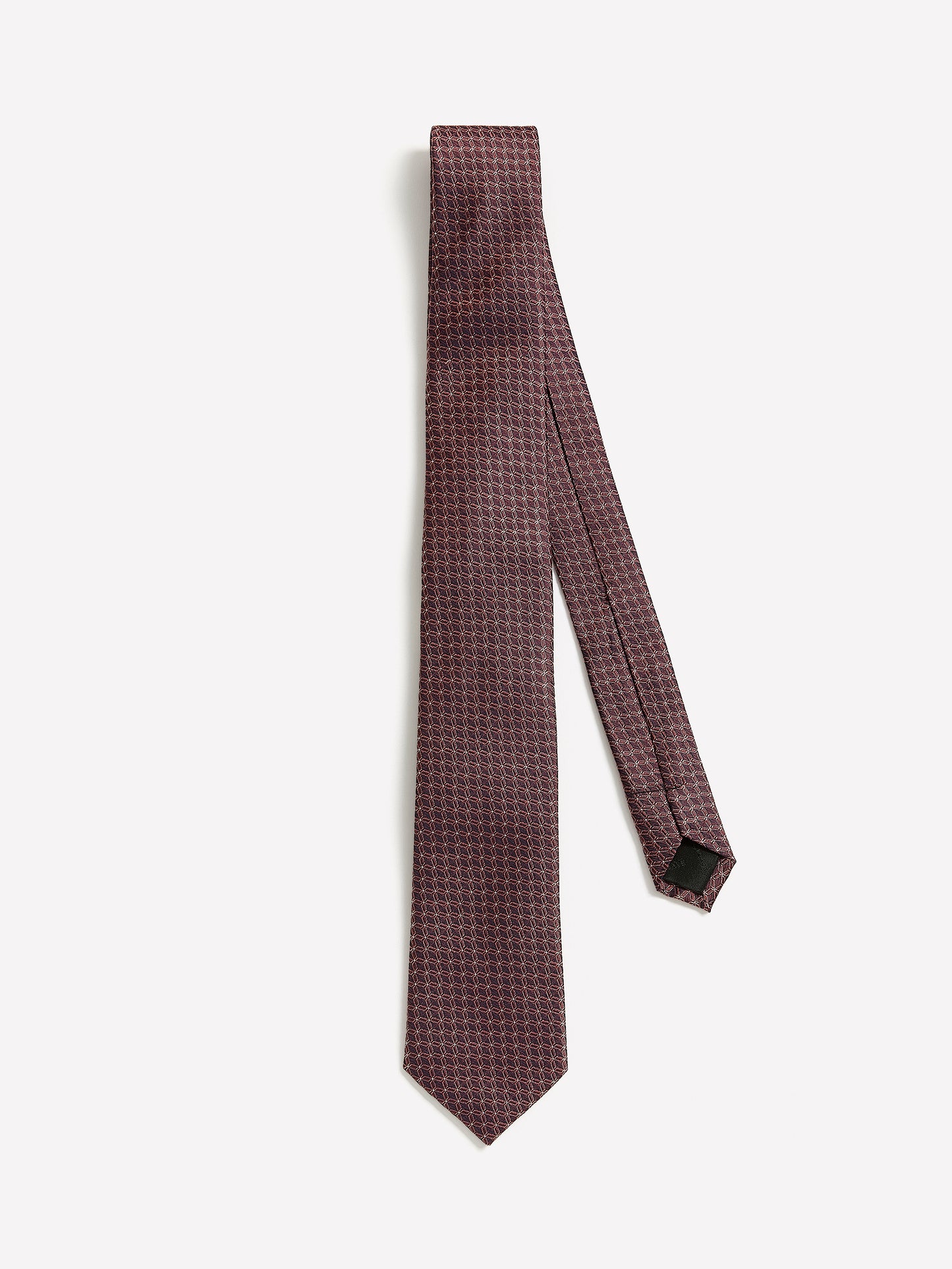 Cravate Étroite à Motif Géométrique Carré
