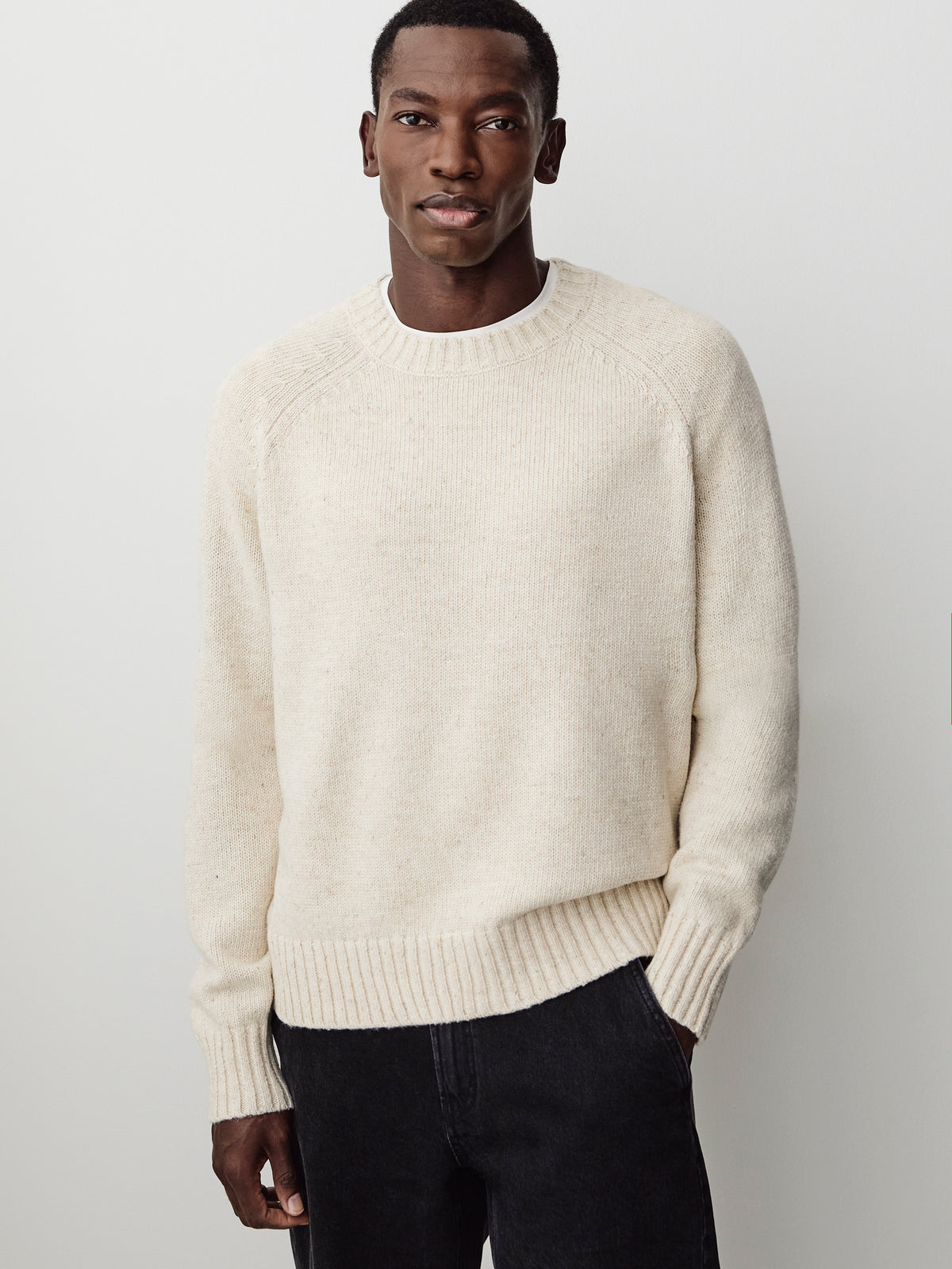 Crew Neck Sweater with Acrylic Cotton Wool Blend