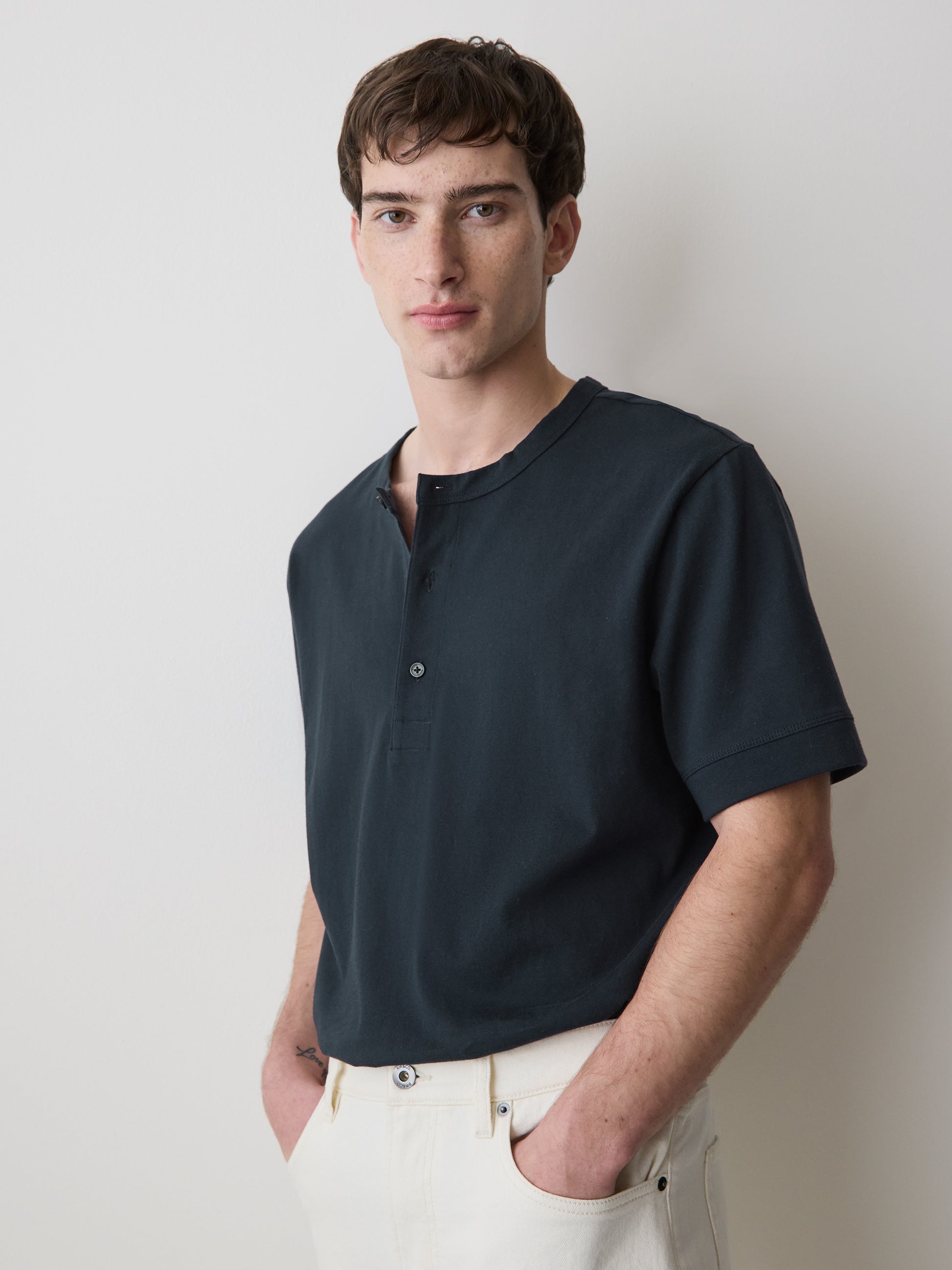 Short-Sleeve Henley T-Shirt