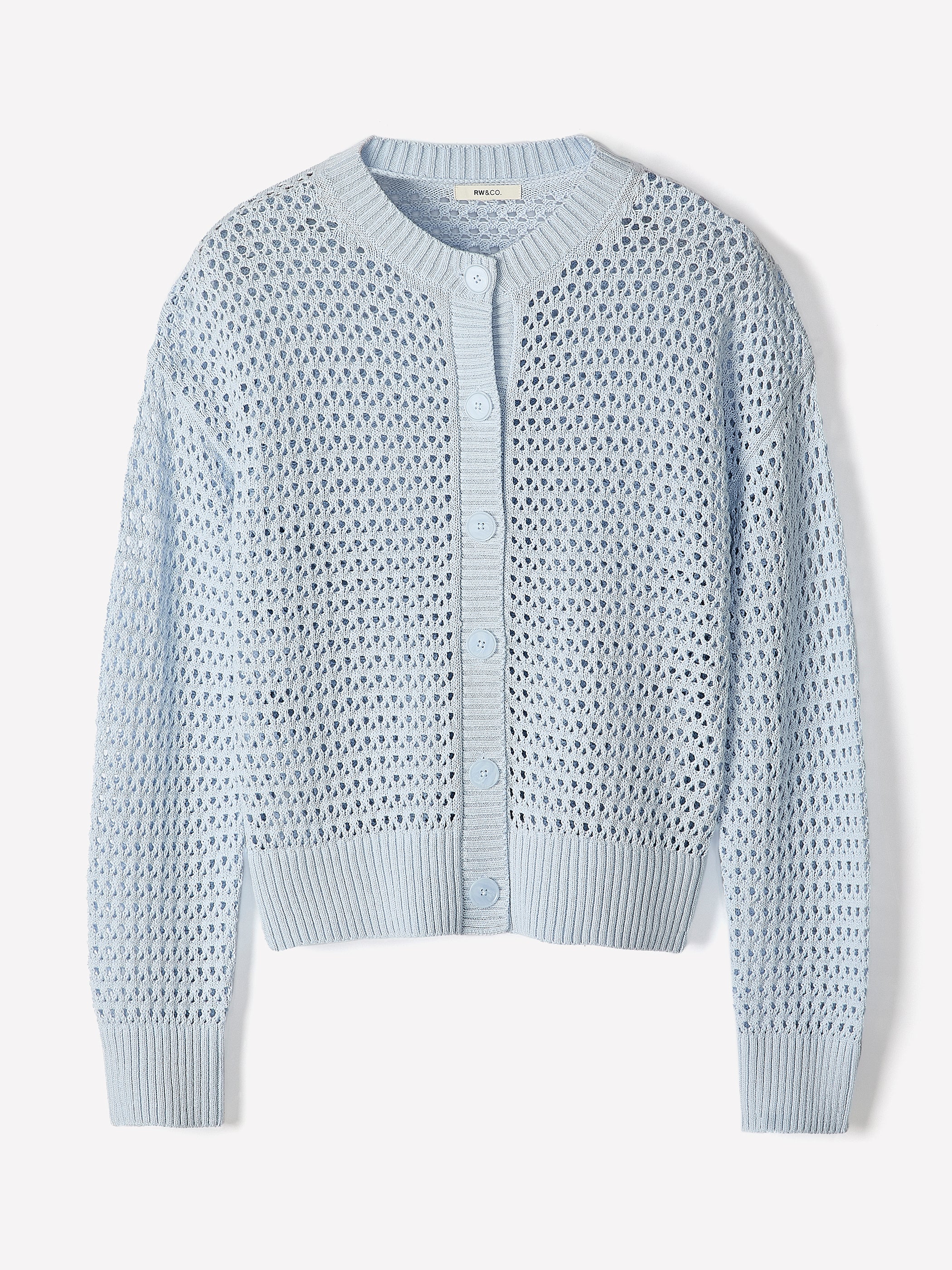 Cardigan en Mailles Ajourées à Manches Longues