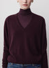 Knit Pullover Fitted Stretch Viscose Mock Neck