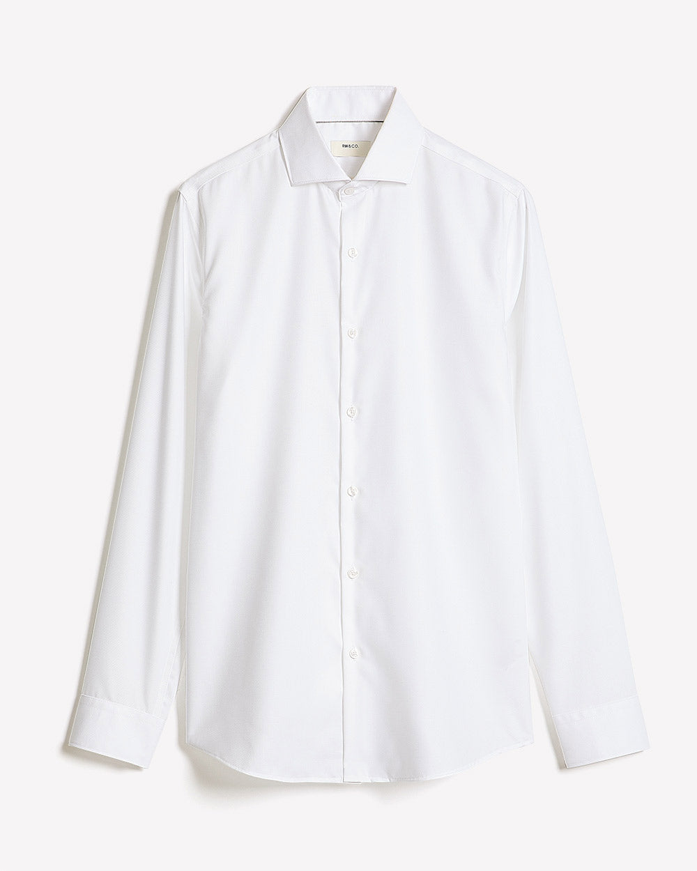 Slim Fit White Twill Dress Shirt
