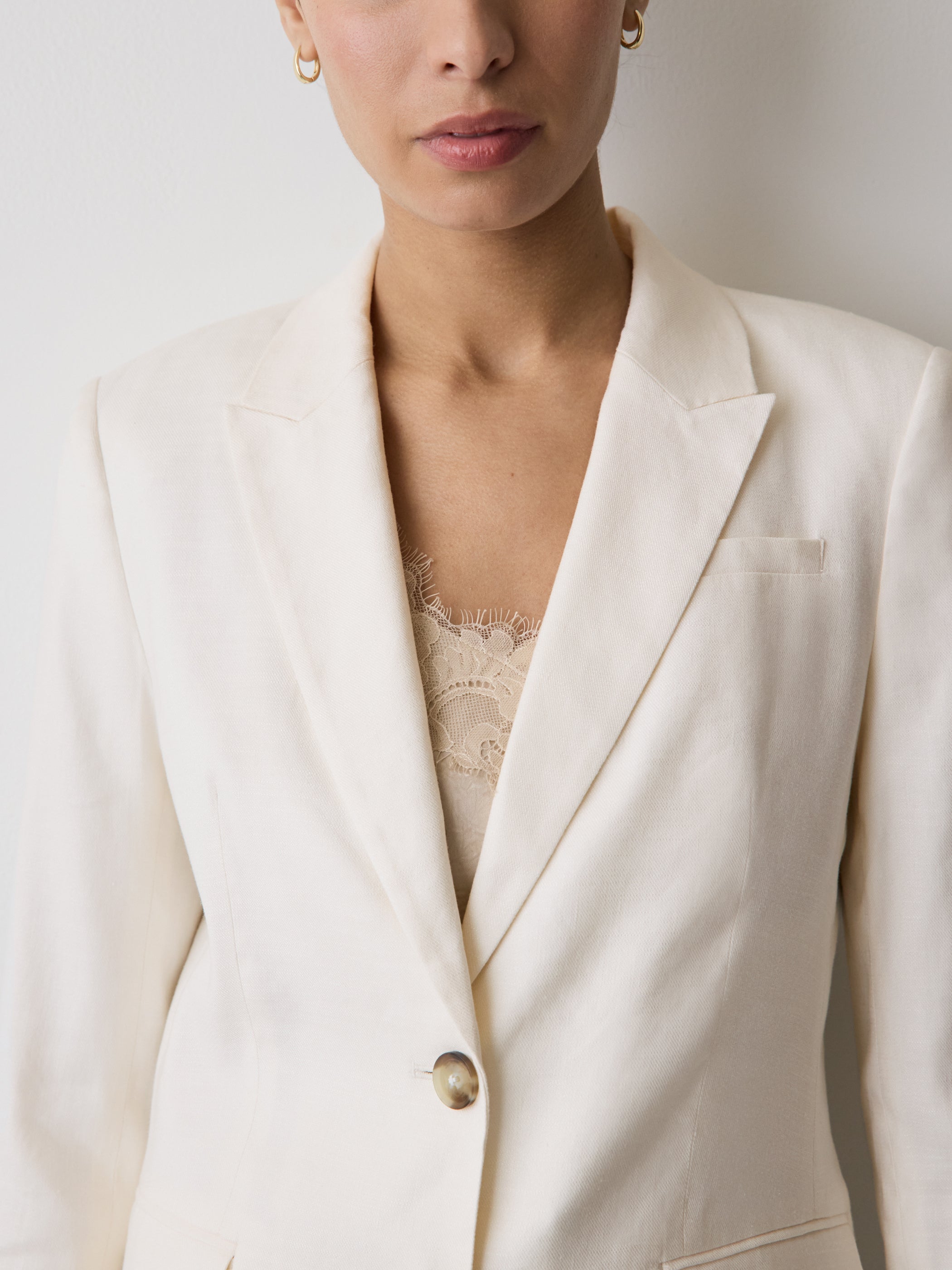 Linen-Blend Blazer