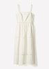 Sleeveless Square-Neck Linen-Blend Midi Dress
