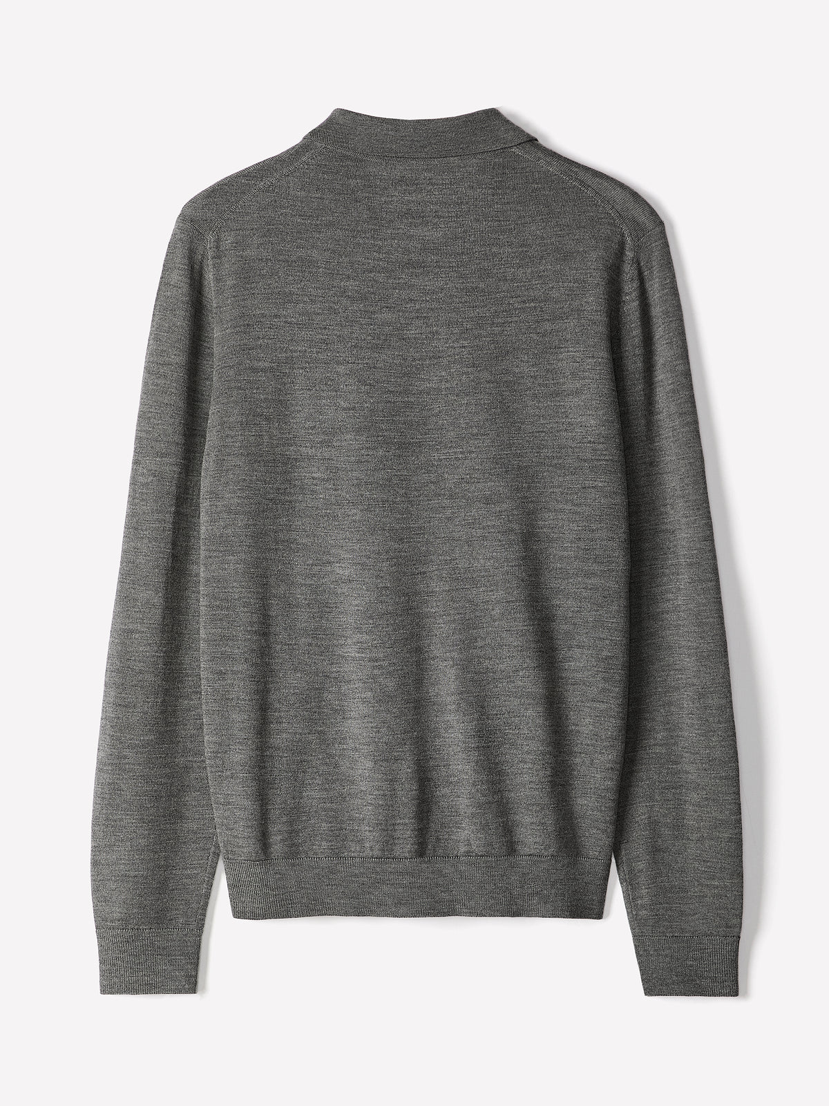 Merino-Wool Long-Sleeve Polo Sweater