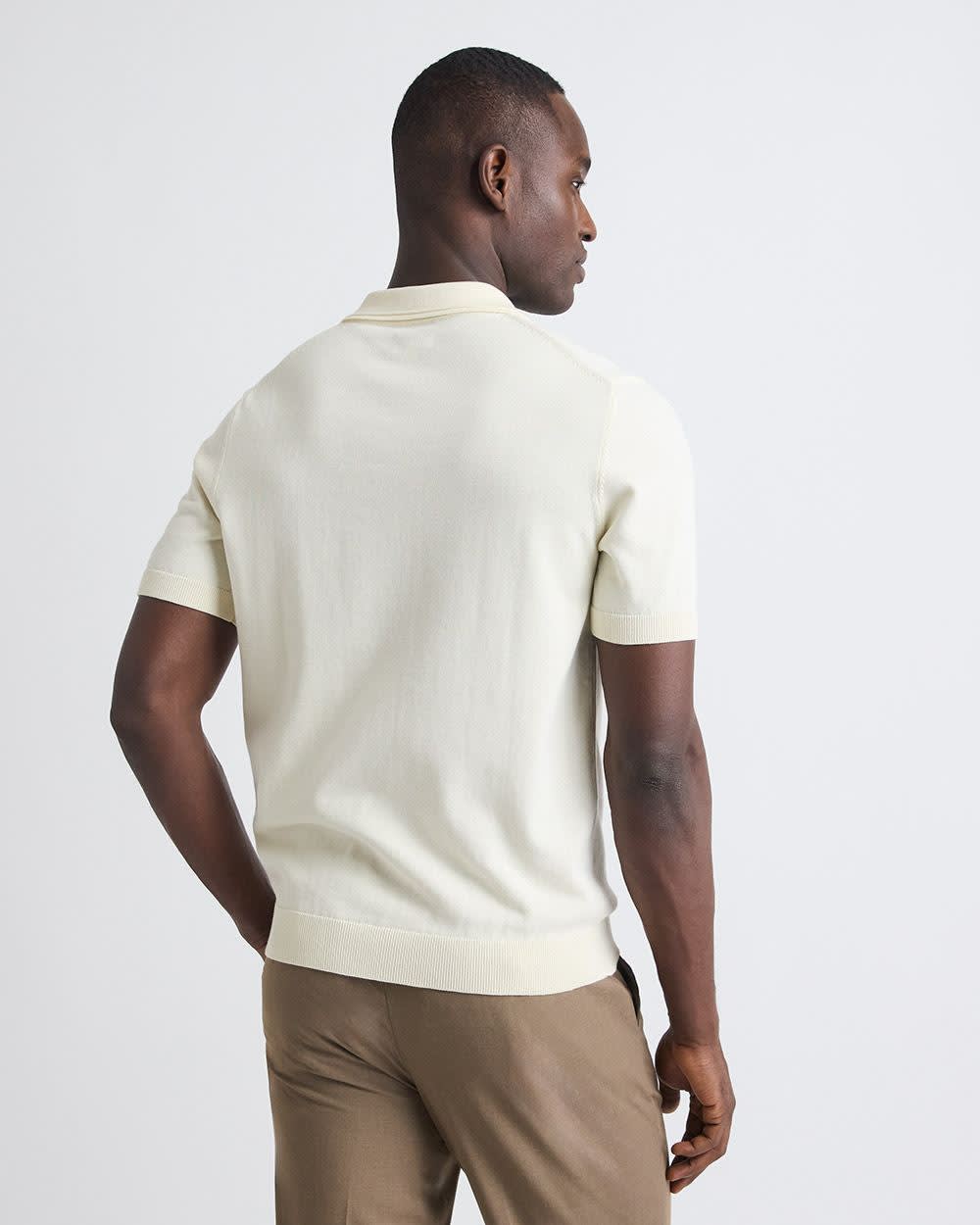 Polo à Manches Courtes en Coton avec Col Johnny