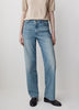 Woven Denim Pant Mid Rise Slouchy Straight Fit