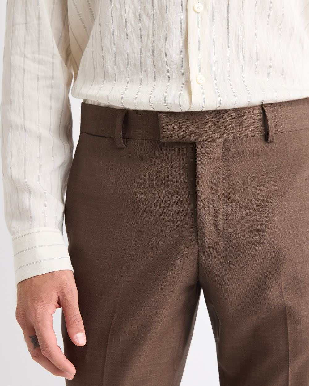 Slim Fit Brown Suit Pant