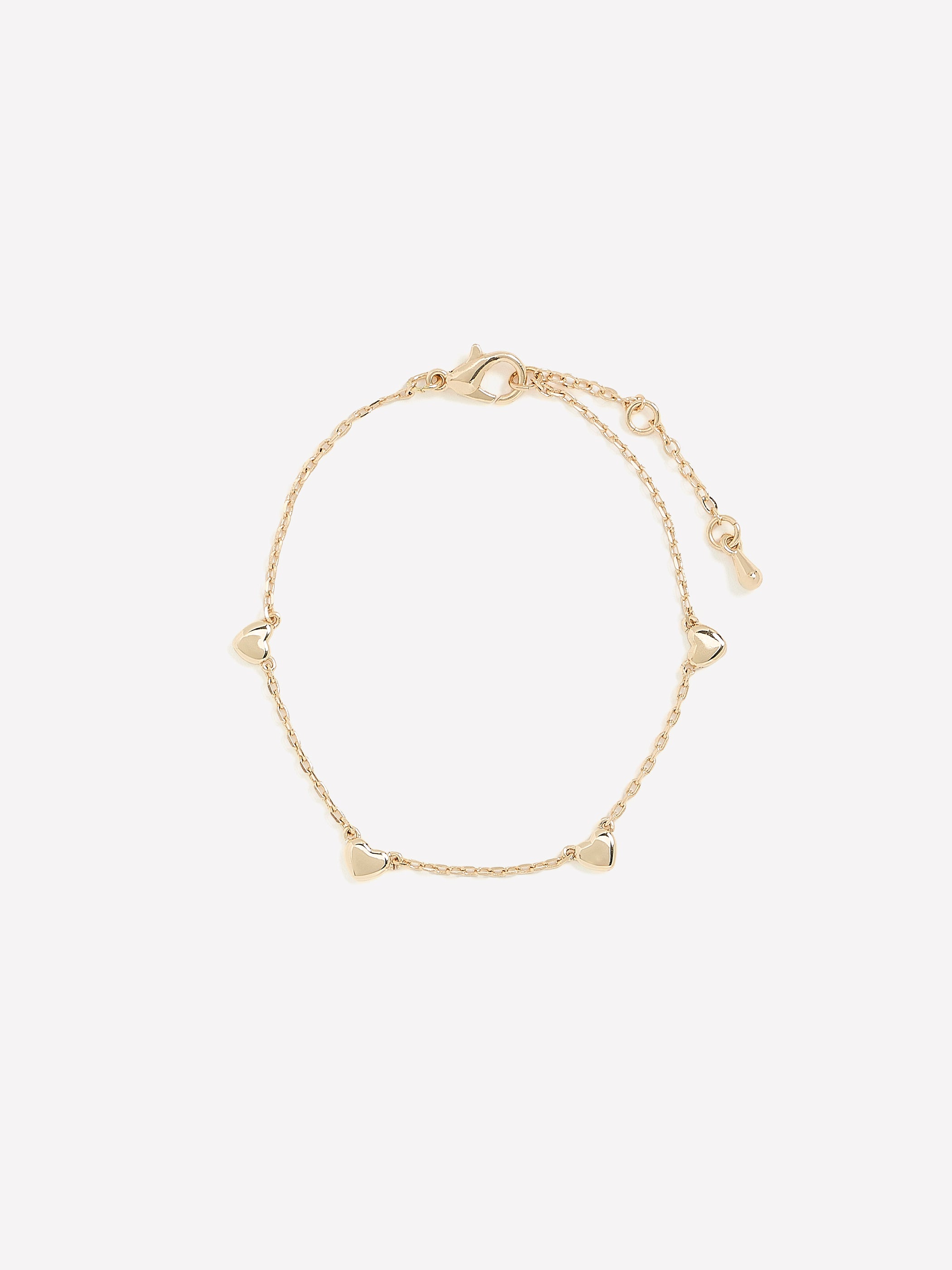 Bracelet en Chaîne Délicate avec Coeurs