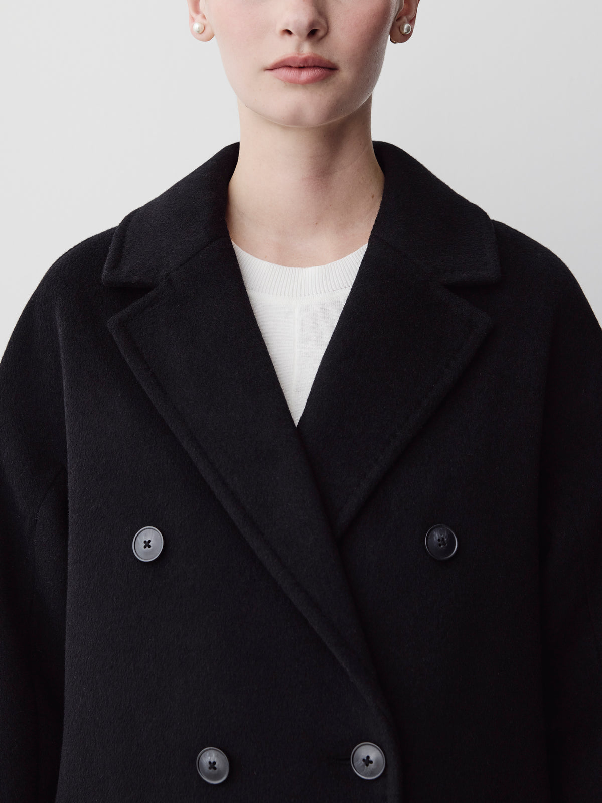 Relaxed-Fit Wool-Blend Double-Breasted Coat