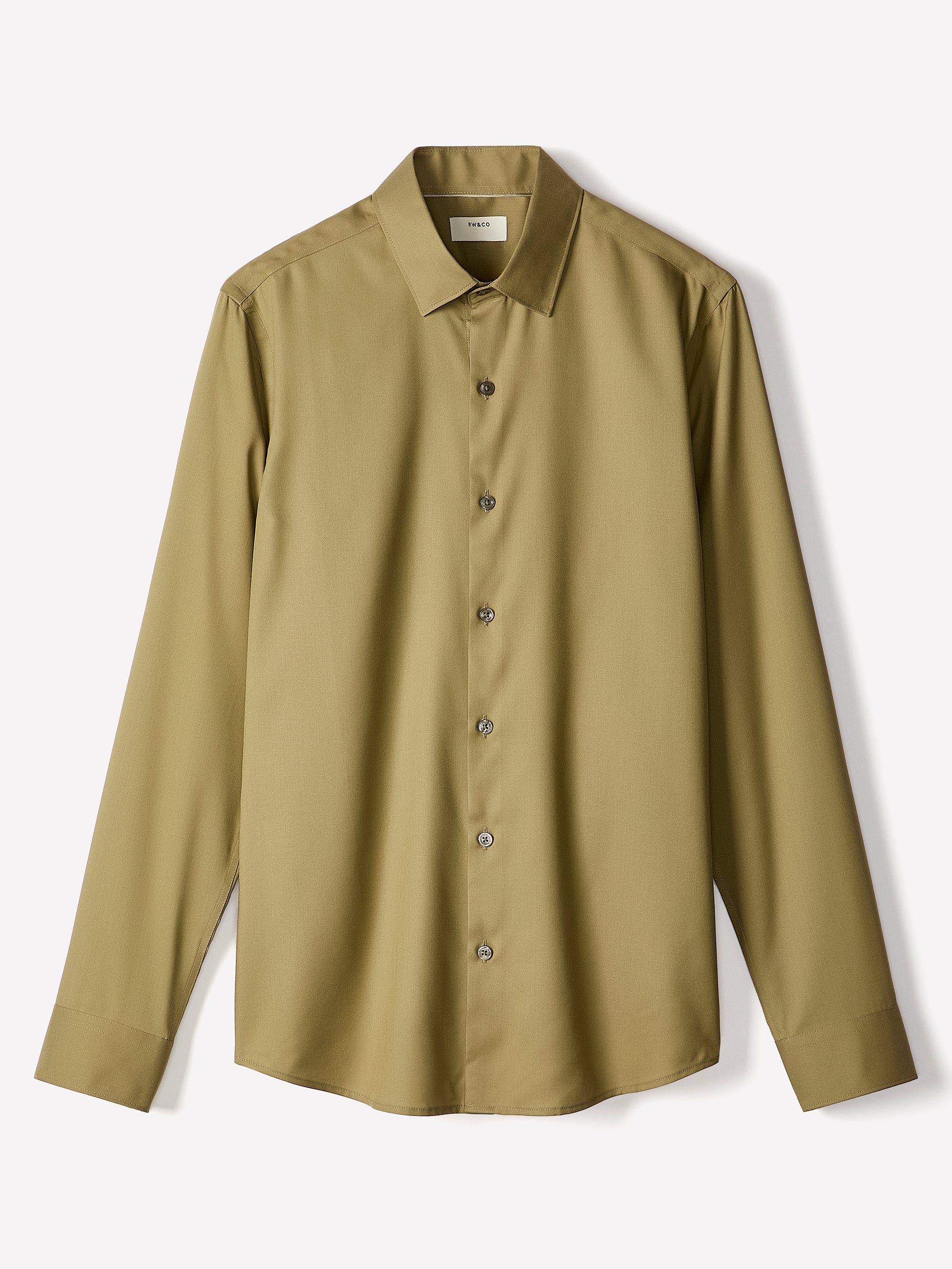 Slim-Fit Solid Twill Dress Shirt