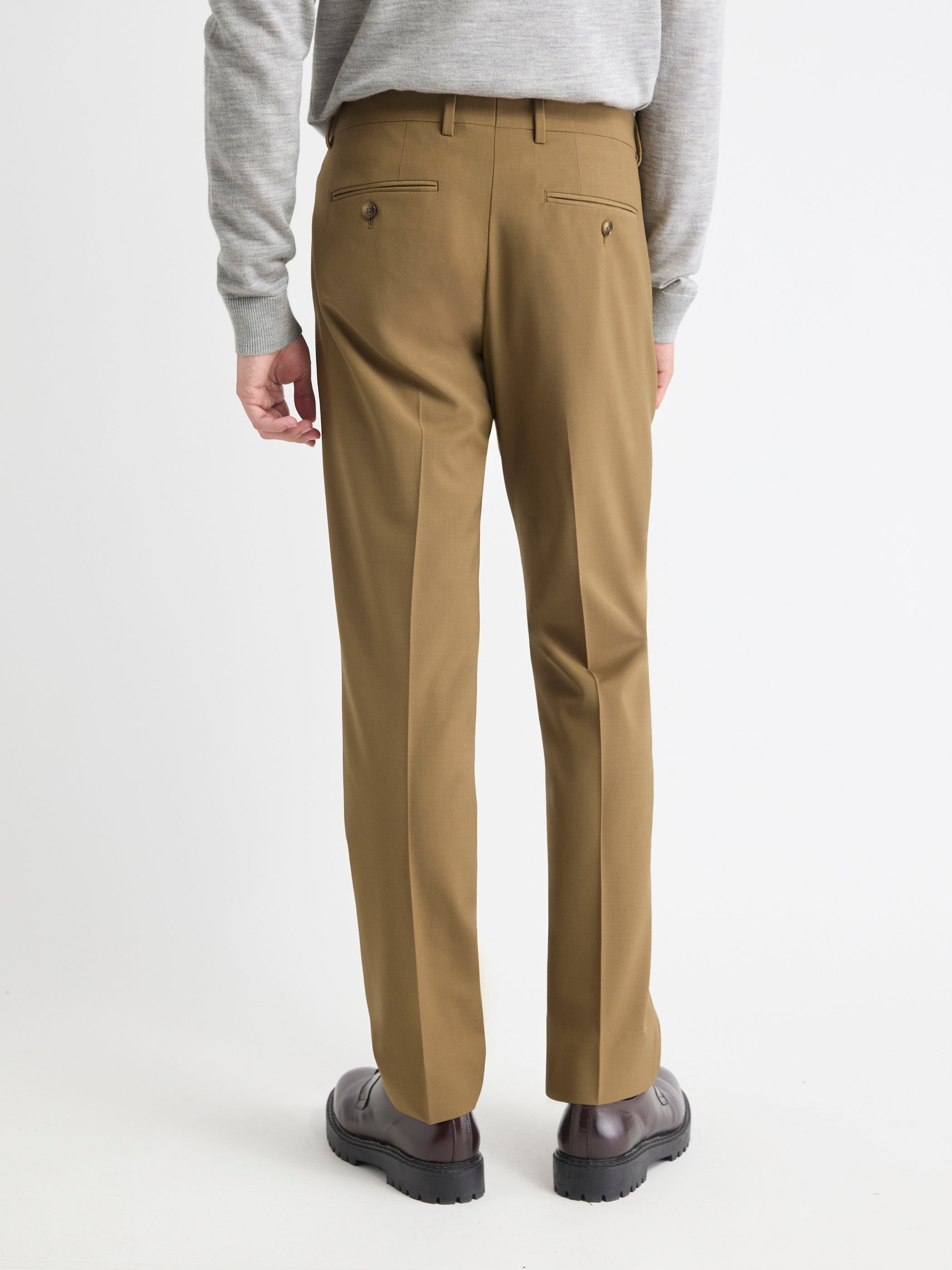 Pantalon de Complet en Laine à Coupe Étroite