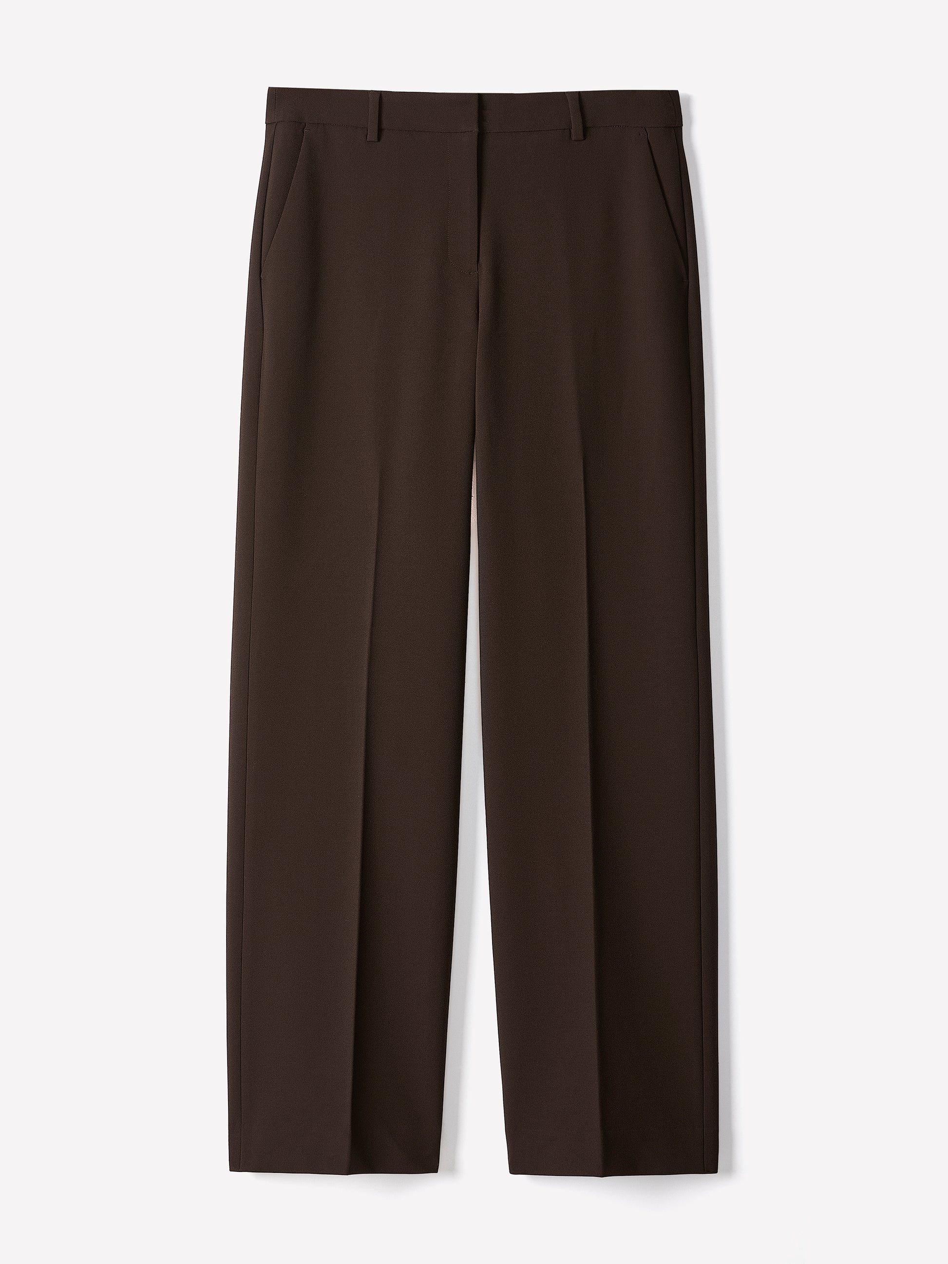 Woven Wide Leg Pant Mid Rise Stretch Fabric