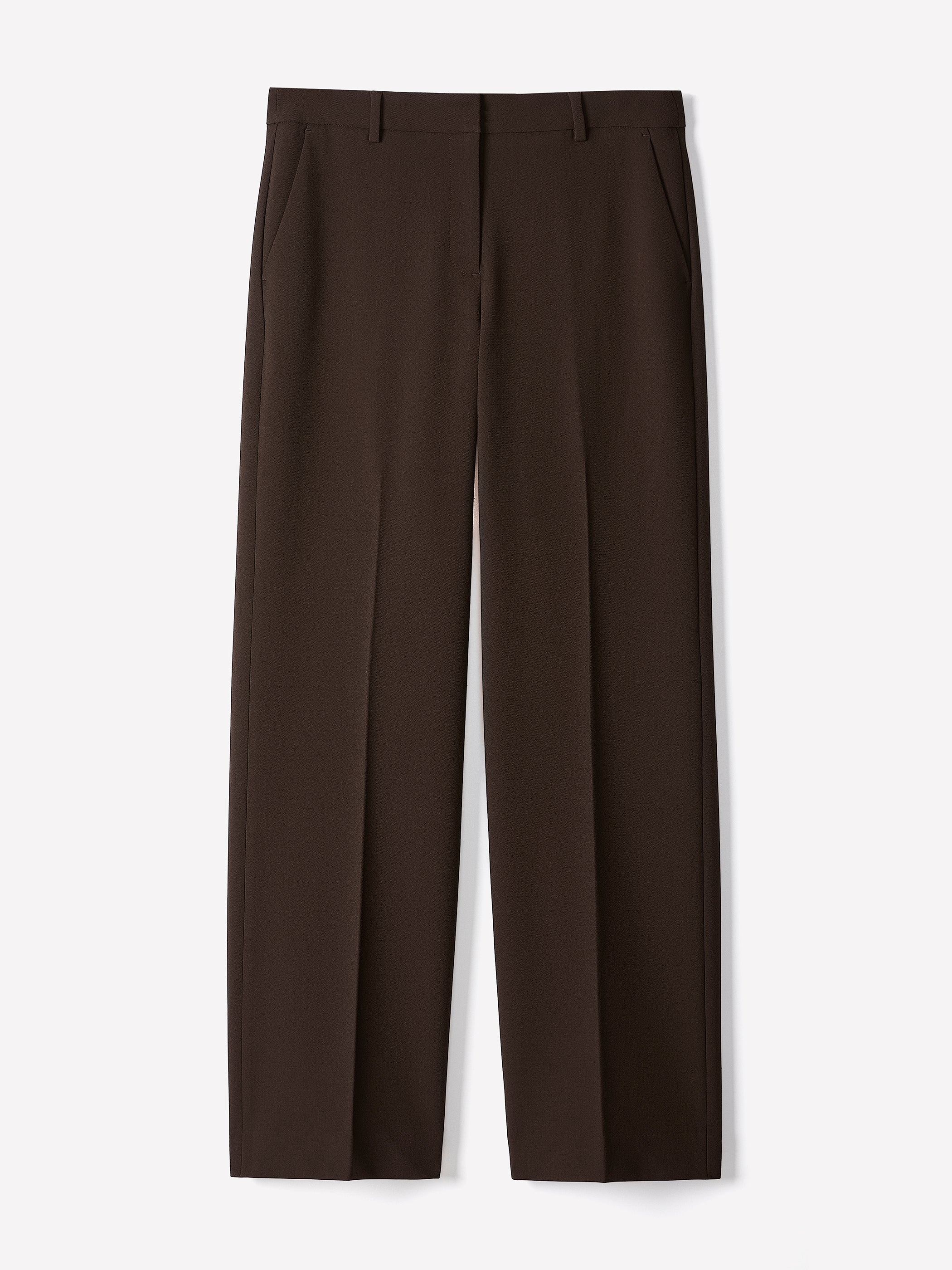 Woven Wide Leg Pant Mid Rise Stretch Fabric