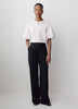 Woven Cotton Blend Balloon Sleeve Blouse