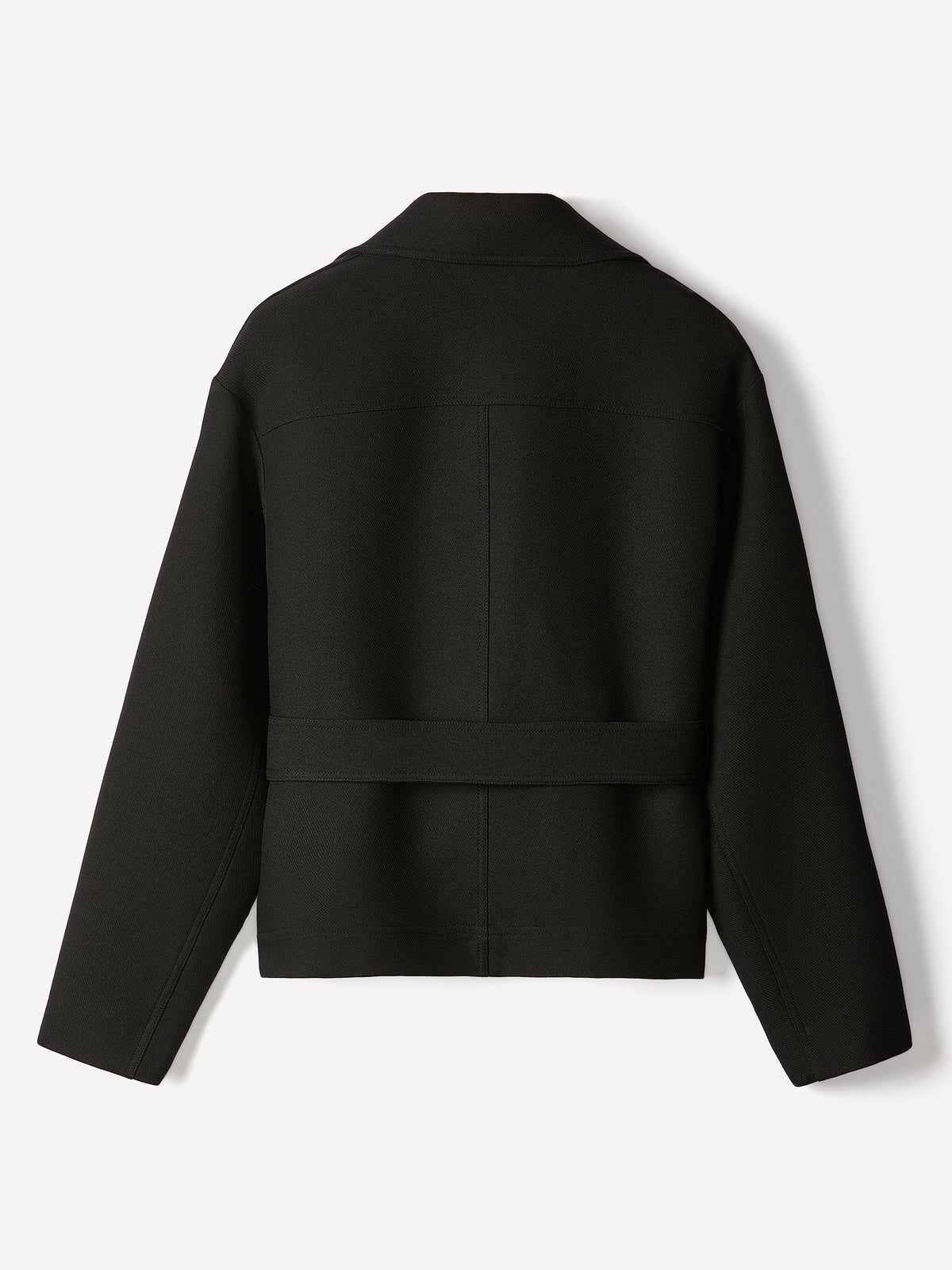 Woven Double Breasted Short Trench Coat