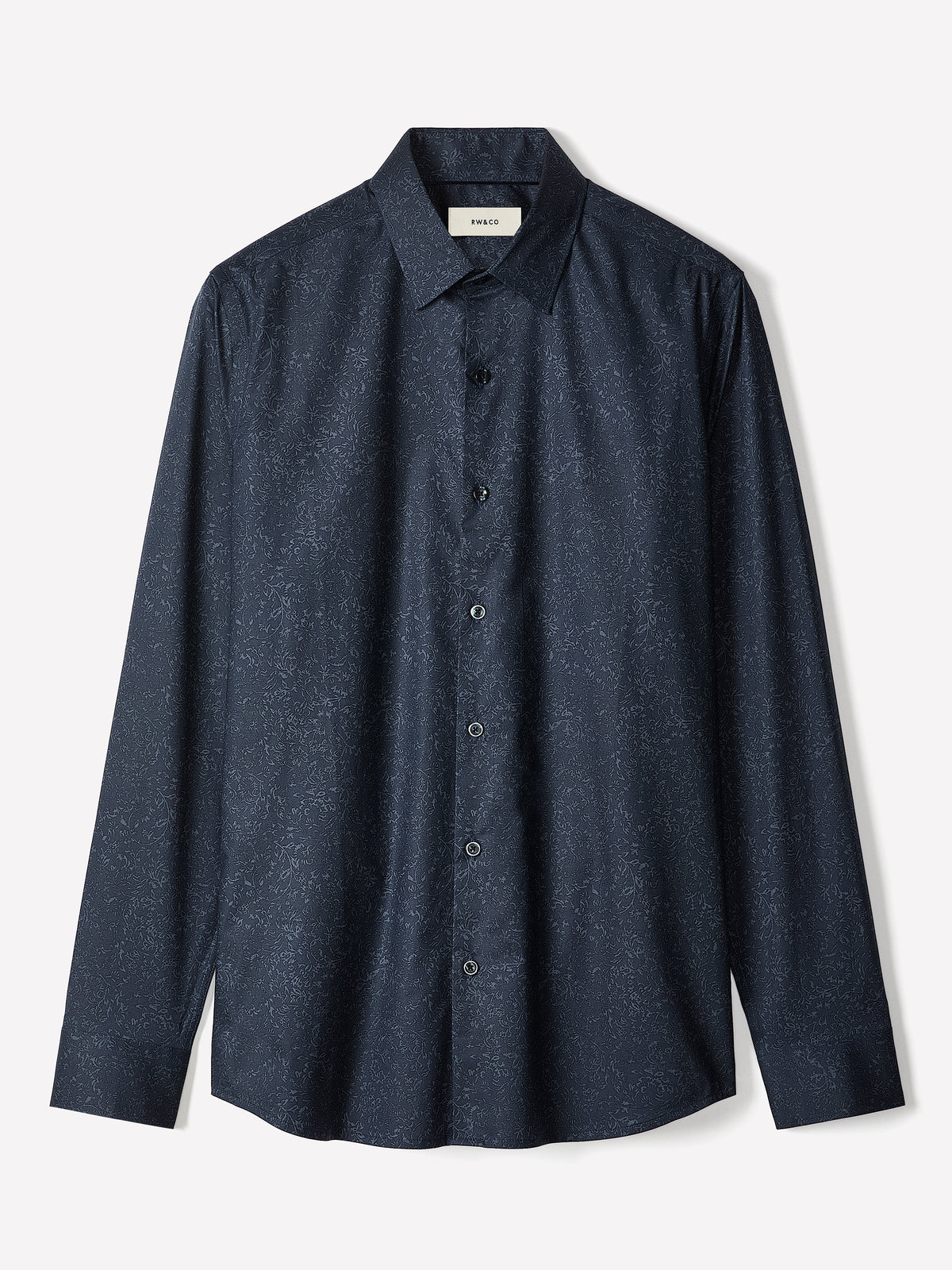 Slim-Fit Dress Shirt with Abstract Floral Pattern
