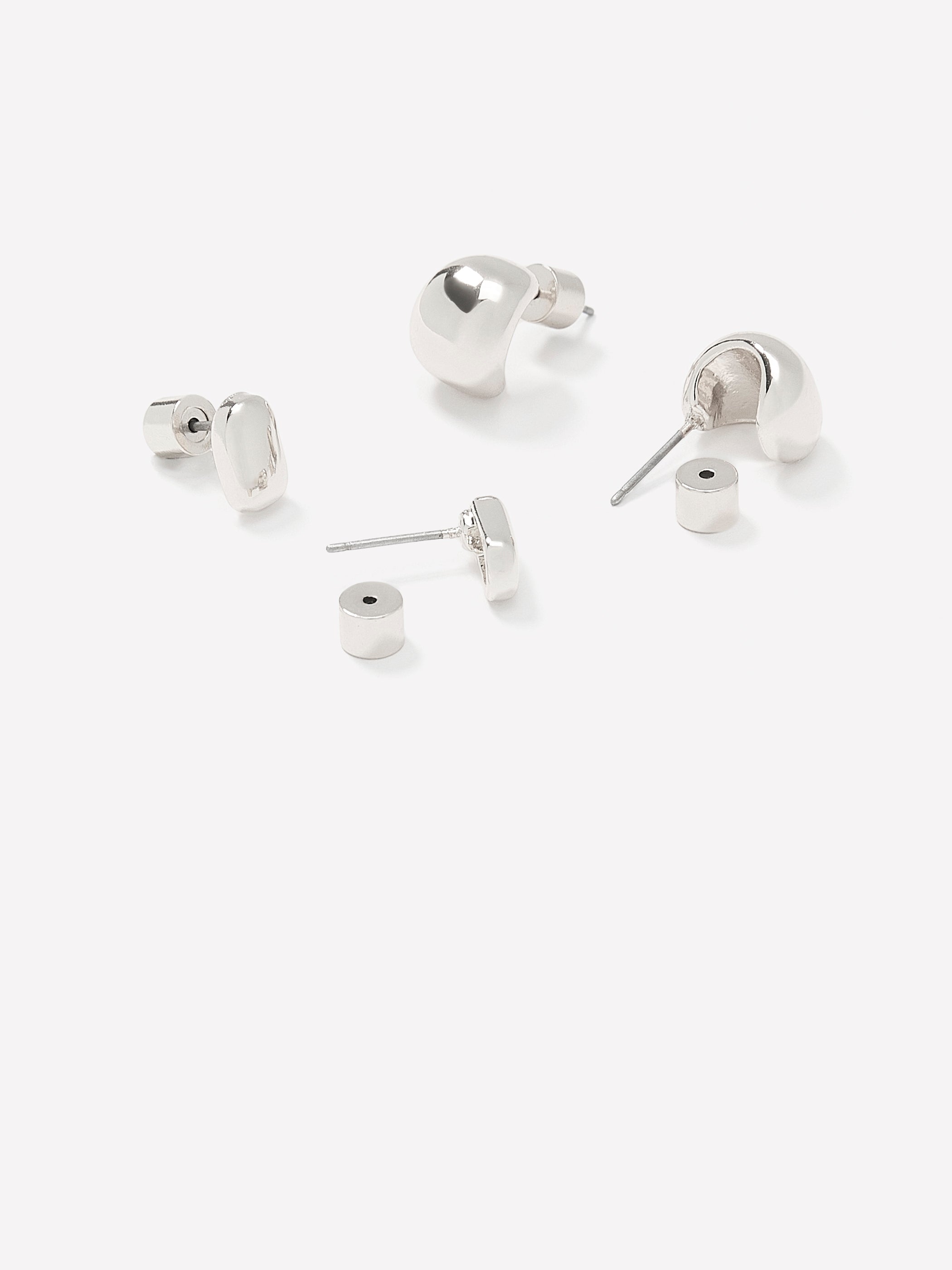 Sculptural Earrings - 2 Pairs