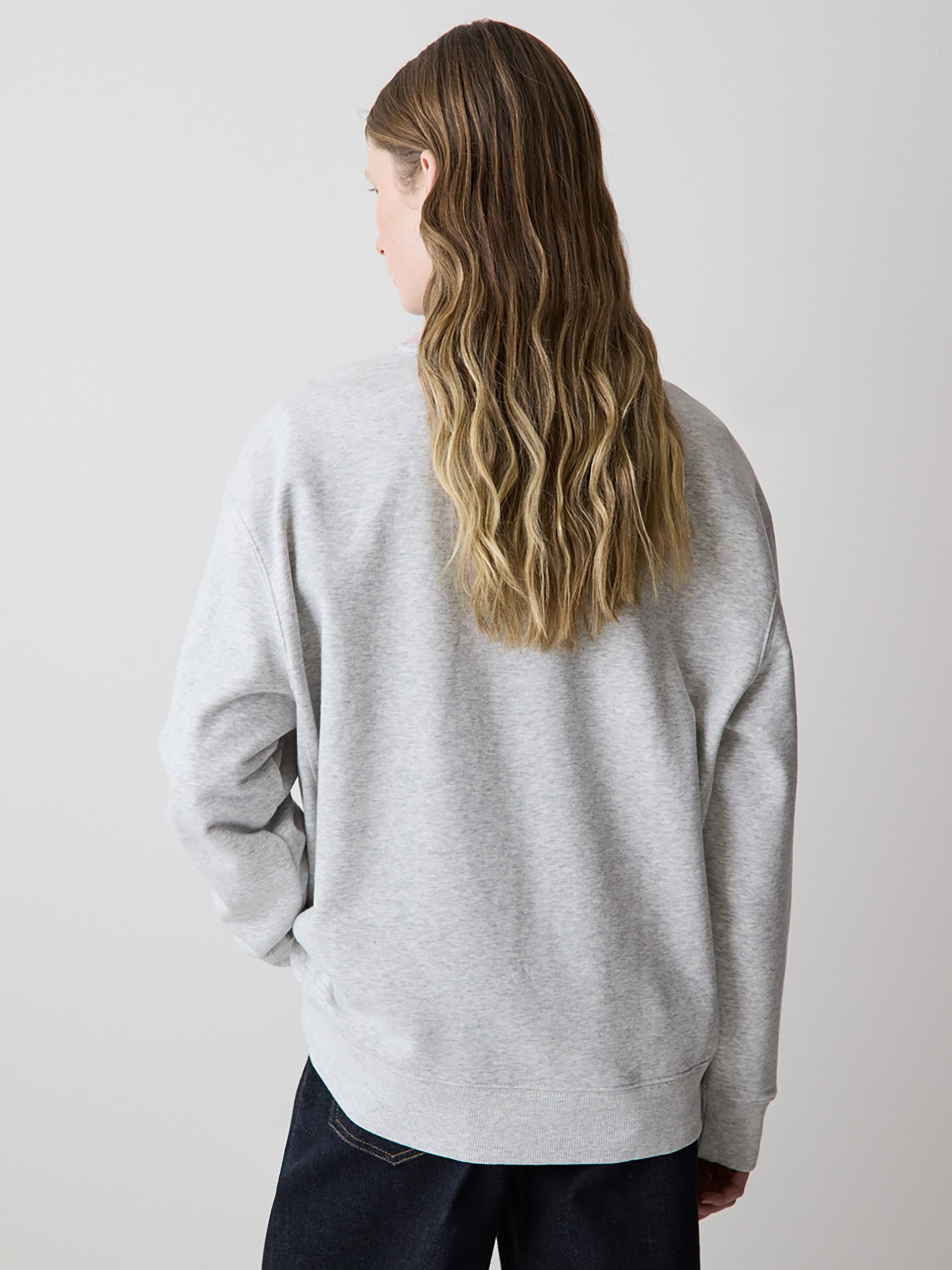 Pull en French Terry à Col Rond et Manches Longues