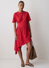 Asymmetric Cotton Jersey Knit Dress
