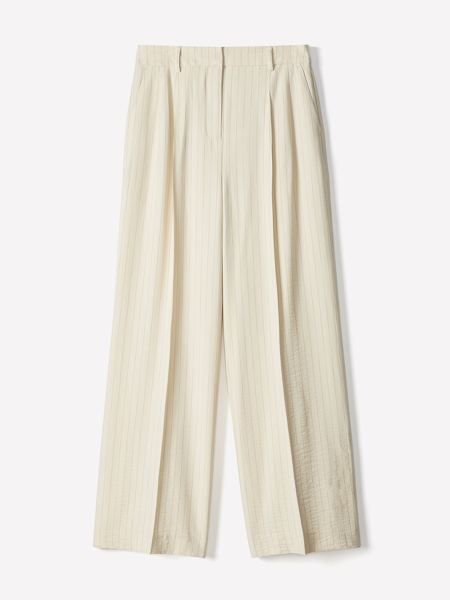 Striped High-Rise Wide-Leg Fluid Pant