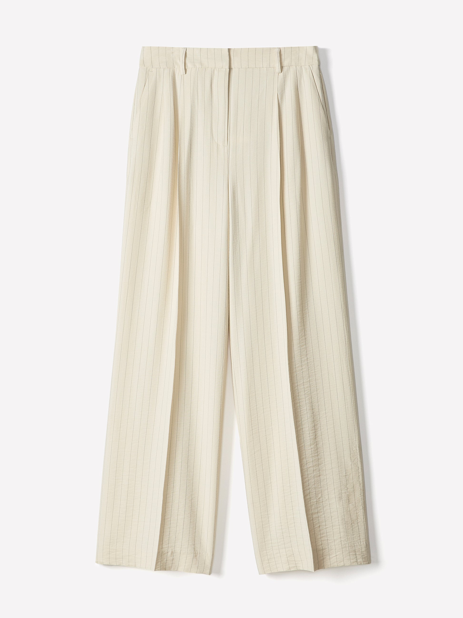 Striped High-Rise Wide-Leg Fluid Pant