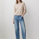 Woven Denim Pant Mid Rise Slouchy Straight Fit
