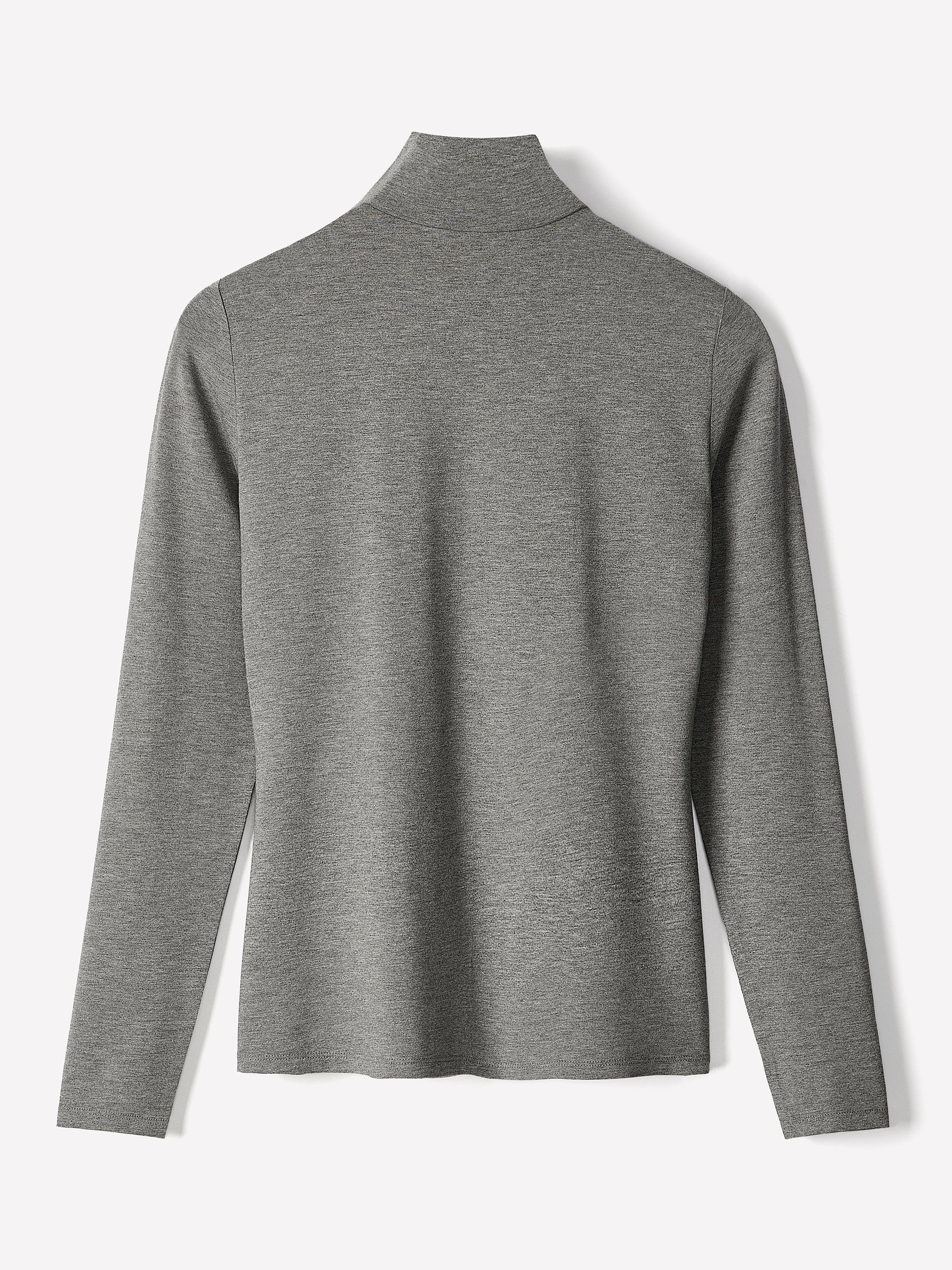 Knit Pullover Fitted Stretch Viscose Mock Neck