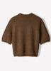 Knit Sweater Striped Hairy Short Sleeve