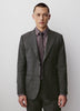 Slim Fit Wool Blend Charcoal Check Blazer