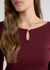 Long-Sleeve Scoop-Neck Ribbed Top