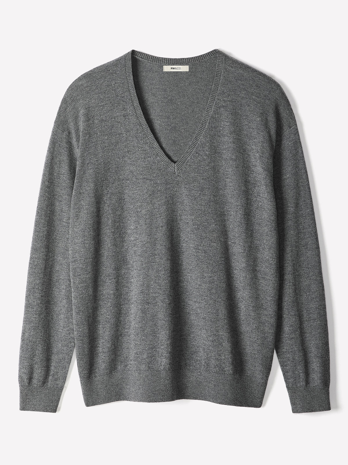 Long-Sleeve V-Neck Oversized Merino Sweater