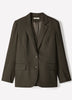Relaxed-Fit Striped Two-Button Blazer