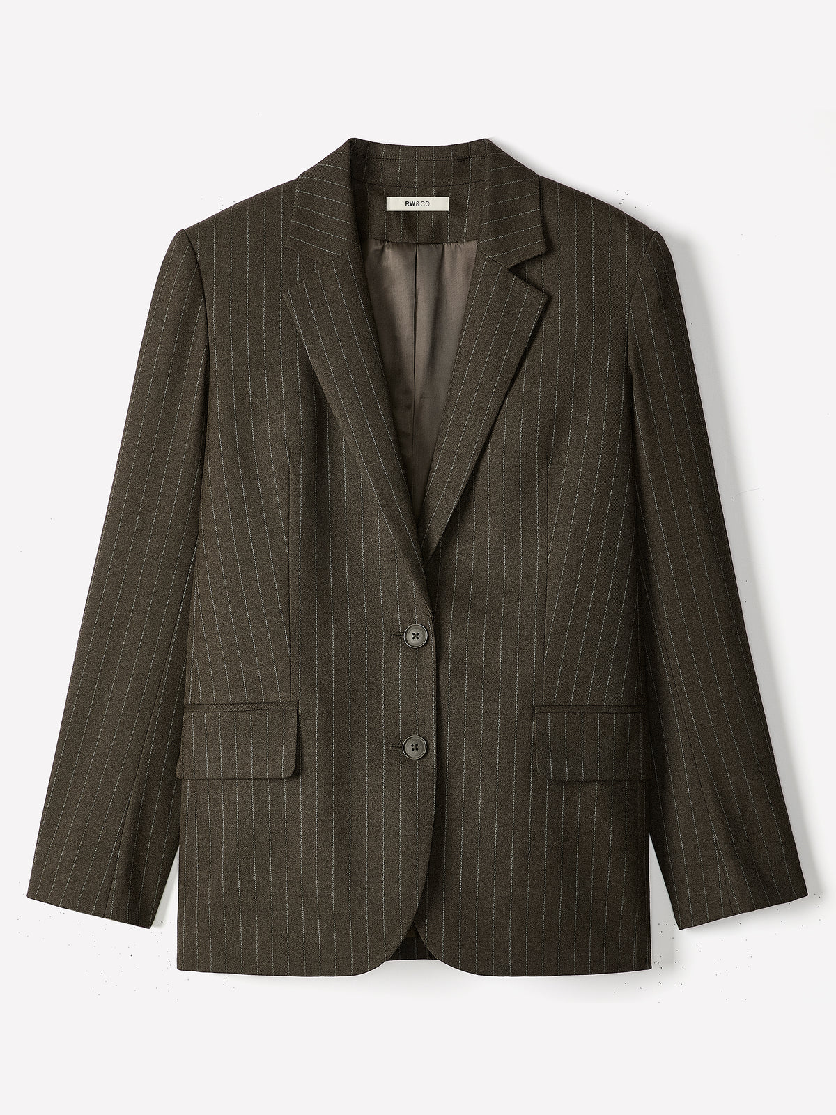 Relaxed-Fit Striped Two-Button Blazer
