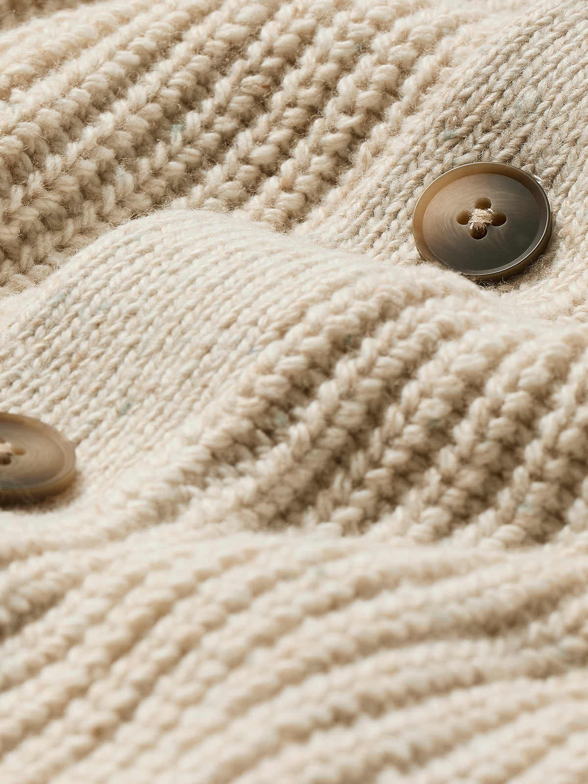 Long-Sleeve V-Neck Cardigan with Neps