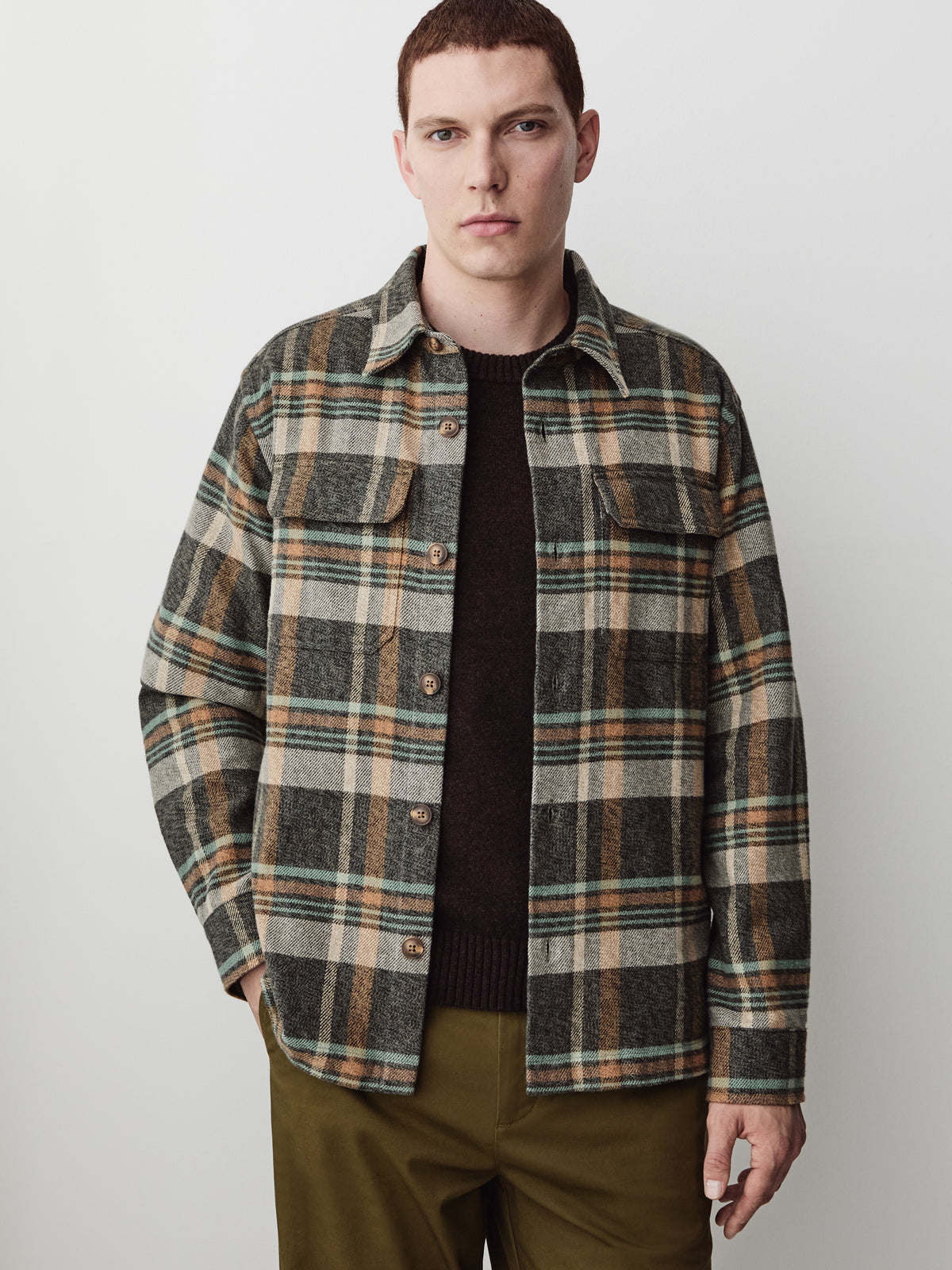 Cotton Overshirt Check Pattern
